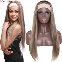 my lady highlights wig synthetic water wave headband wig long wavy glueless wig deep wave hair wigs free headbands 2021 fashion