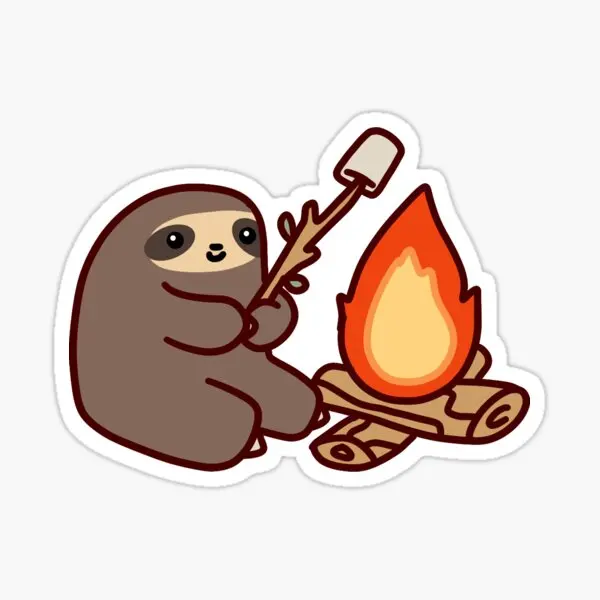 

Campfire Sloth 5PCS Stickers for Funny Decor Stickers Wall Car Decorations Living Room Kid Cute Anime Art Water Bottles Print