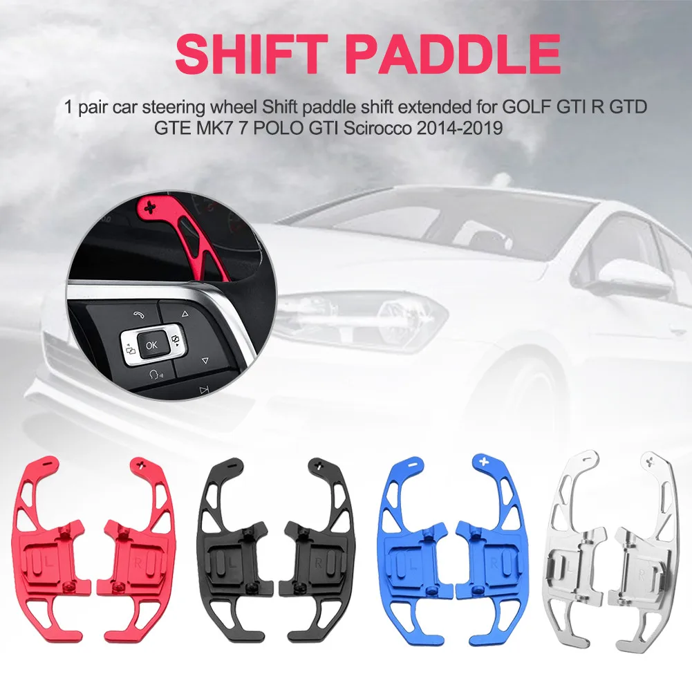 1 Pair Car Steering Wheel Shift Paddle Shift Extended For GOLF GTI R GTD GTE MK7 7 POLO GTI Scirocco 2014-2019 Changing Pallets