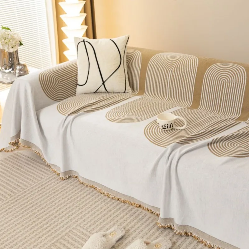 Чехол для дивана с кольцом плед-одеяло гостиной 2024 современное трехместное