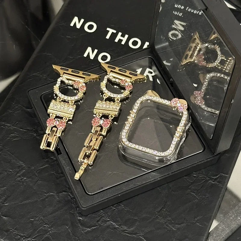 Ремешок для часов милый металлический бриллиантовый браслет Apple Watch S9 40 41 42 мм