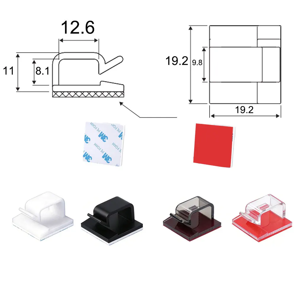 

20 шт., зажим для кабельных стяжек, аккуратный нейлоновый органайзер для кабеля, держатель для проводов для мыши, наушников под USB-шнуром, аксессуары для управления рабочим столом