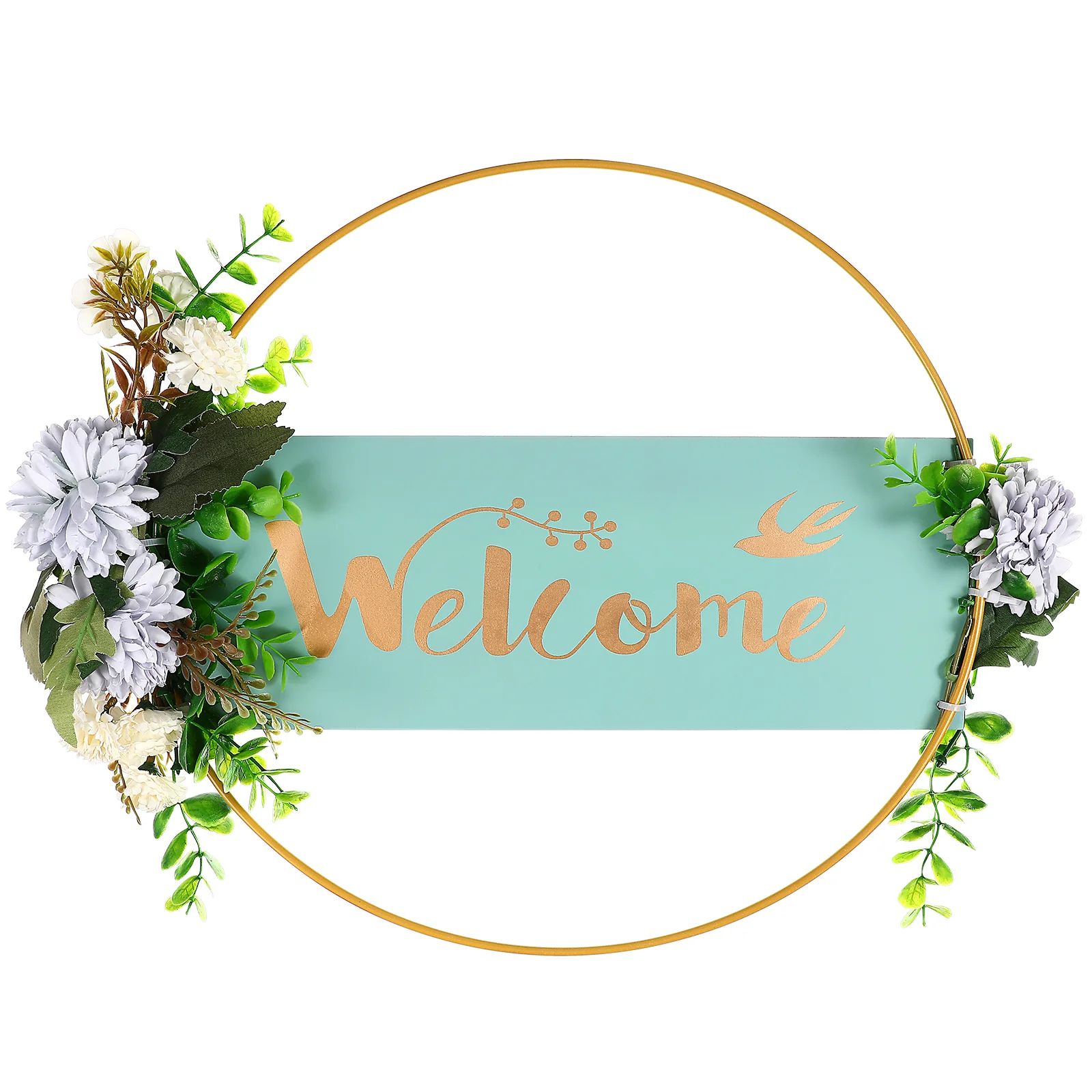 

Welcome Sign Wall Hanging Outdoor Porch Wreaths Decor Door Wooden Frontsigns Round Adornment Home Pendant Tag Rope Ornament