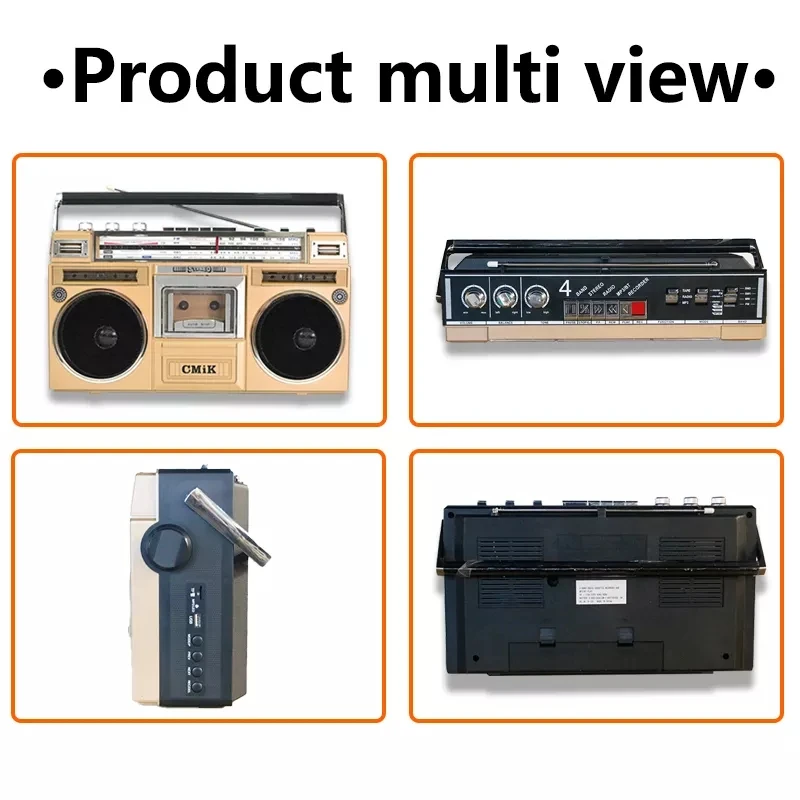 Retro Multi-function Dual-speaker Full-band Bluetooth Speaker Radio Volkswagen Cassette Player Recorder FM Radio Audio TF Card enlarge