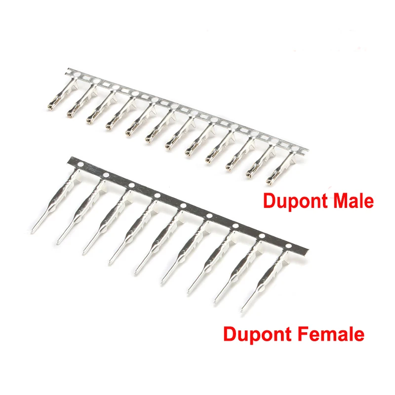 

100Pcs Dupont 2.54mm Reed Terminal Male/Female Crimp Terminal Dupont Jumper Wire Cable Pin for Housing Jumpe Connector