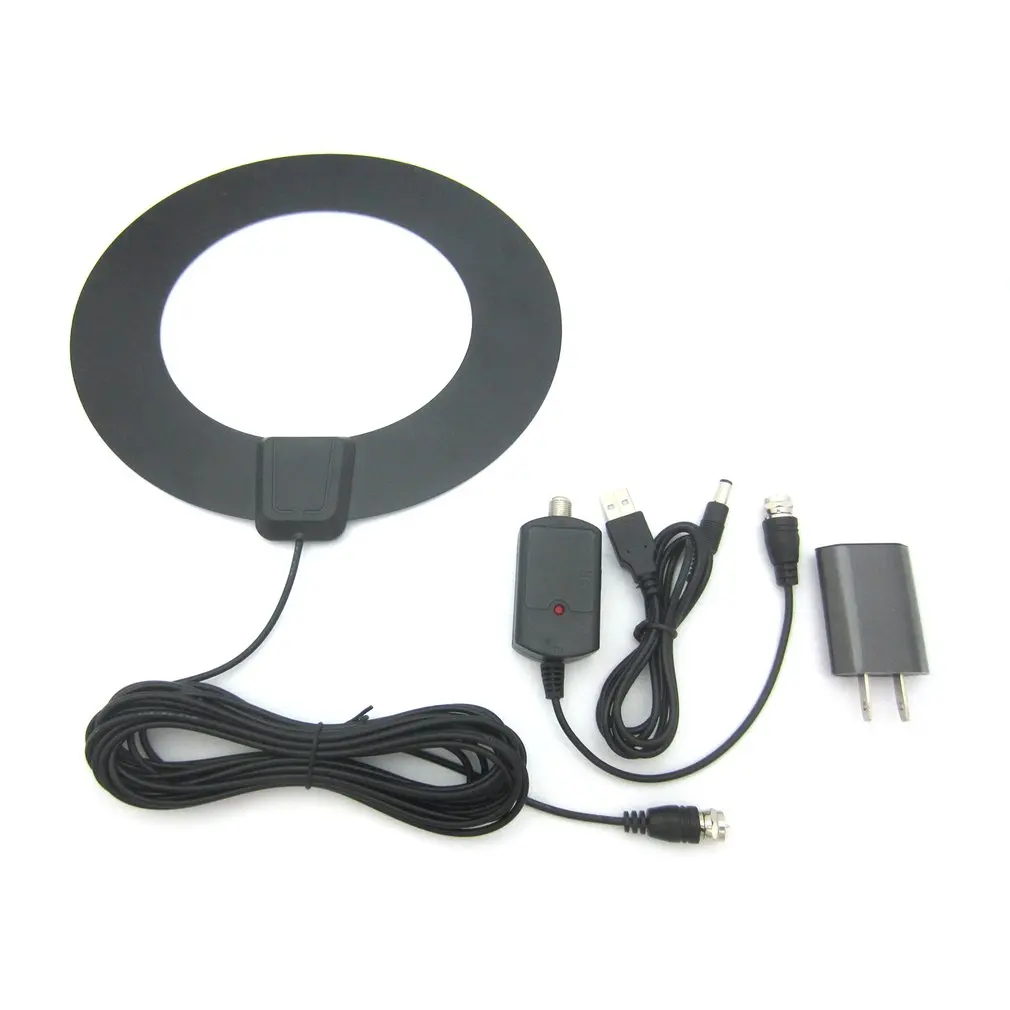 

JD010-HD004 50 Miles Reception Range Digital Indoor Aerial Round Ultra thin HD Television Antenna TV Aerial Amplifier Booster