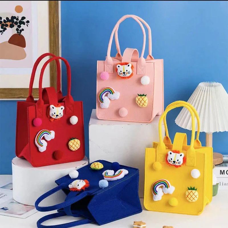 

Мультяшная фетровая сумка, женская сумка, Портативная сумка для обеда для женщин, девочек, детей, изолированная фетровая сумка для обеда, Те...