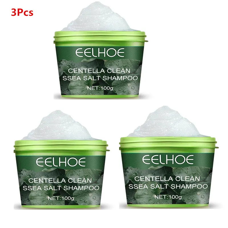 

3Pcs Sea Salt Shampoo Oil Control Shampoo Scalp Massage Itching Dandruff Shampoo Anti Scrub Hair Care Cream Nourishes Anti