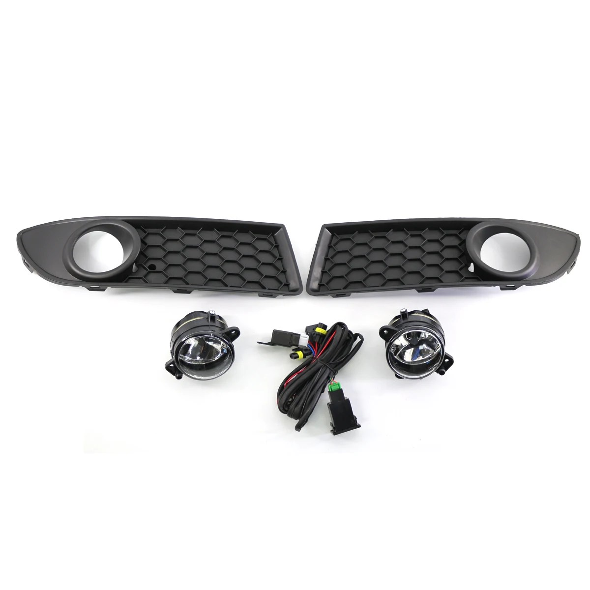 Передняя противотуманная фара для автомобиля, крышка гриля, нижняя решетка бампера с противотуманными фарами для VW Polo 2006 2007 2008 2009 MK4 9N3 6Q0853666G 6Q0853665E