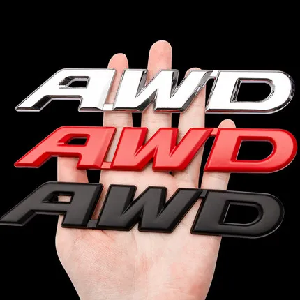 

1 Pcs 3D Metal Car Styling red black white AWD Logo Emblem Sticker 4WD Logo Badge Decal for CRV