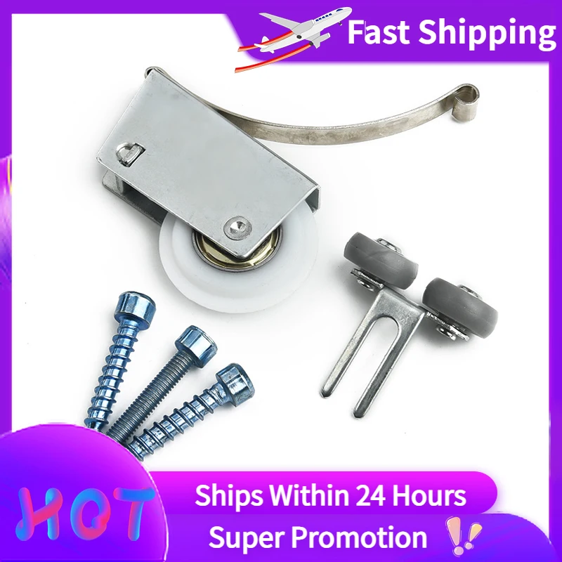 

Wardrobe Glass Sliding Door Pulley Hanging Wheel Cabinet Sliding Door Silence Roller Mounted Wheel Accessories Max Load 80KG