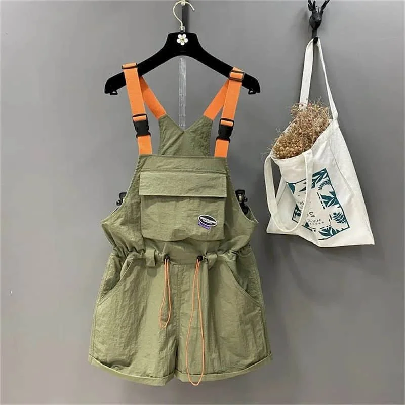 Однотонные женские комбинезоны винтажный слитный наряд в Корейском стиле