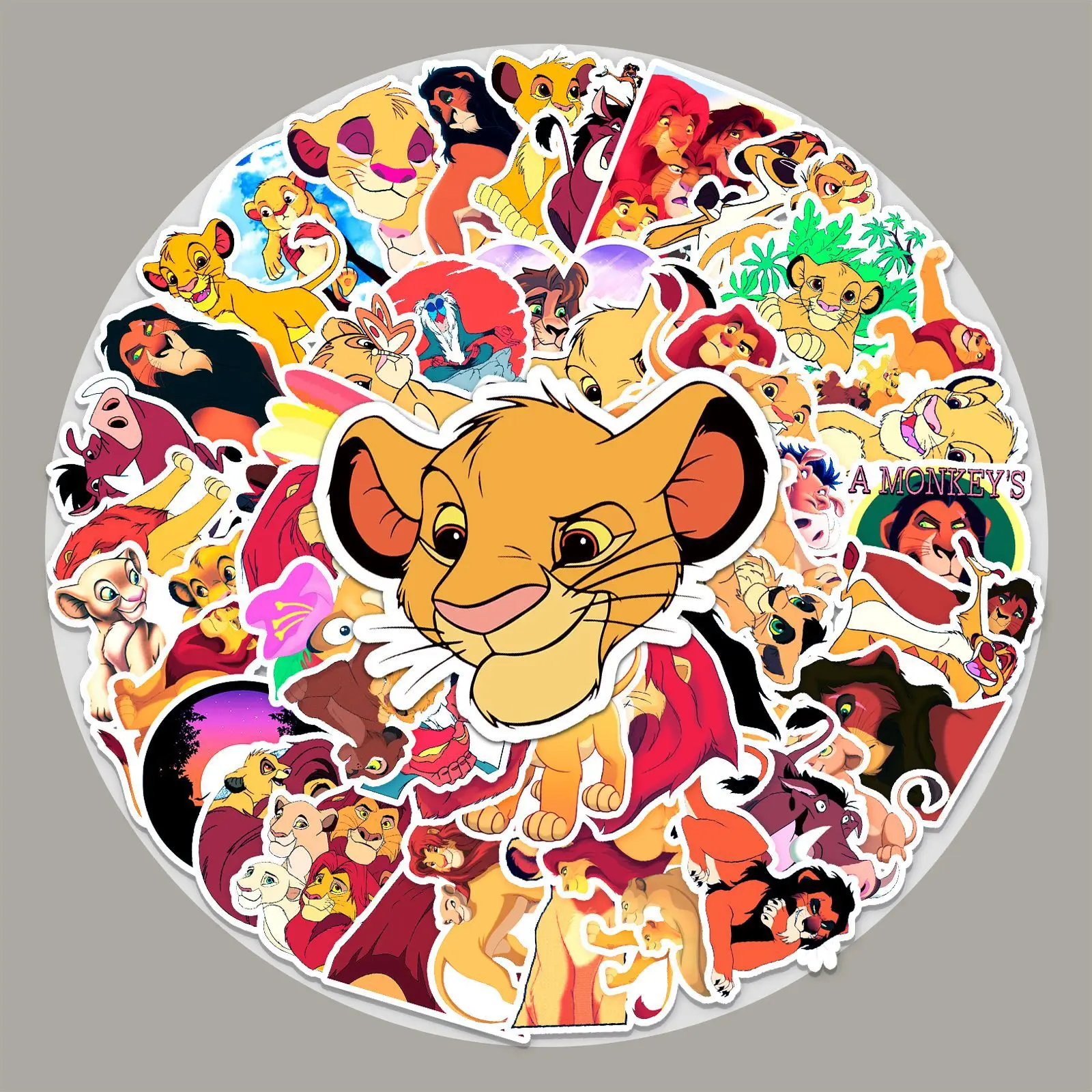 

Pack of 50 The Lion King Anime Stickers DIY Toy Kawaii Gift Tag Decorative Scrapbooking Waterproof Sticker Pack