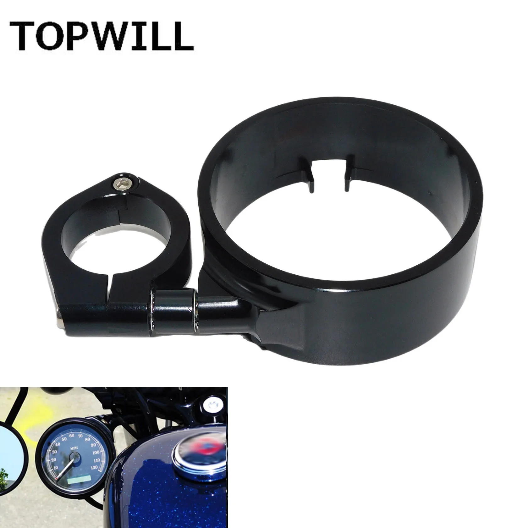 

Кронштейн спидометра для мотоцикла, боковое Крепление, кольцо спидометра 39 мм, перелокаторный зажим для Harley Sportster 883 1200 XL 1993-2015 Dyna 93-05