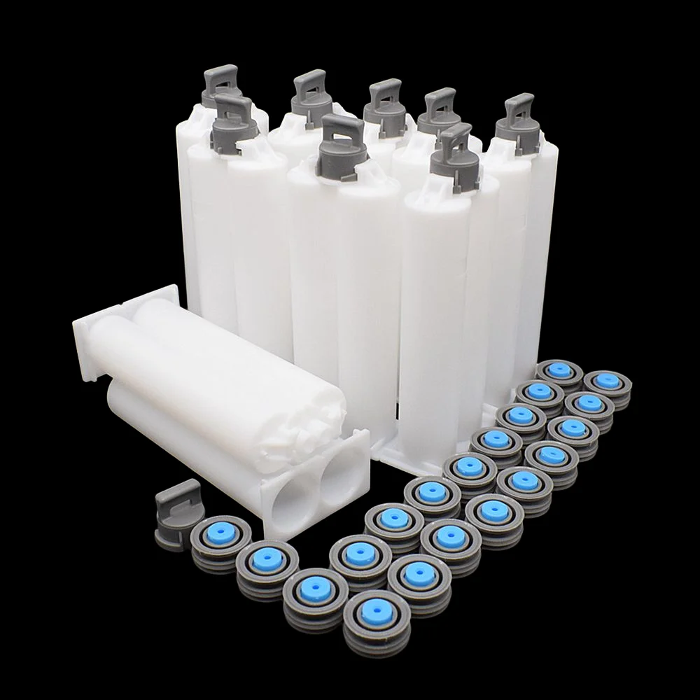 

10 Set 50ml 1:1 Empty Glue Cartridges Adhesives Mixer Tube AB Epoxy Glues Cartridge for Manual Caulking Gun 50ml 1:1 Glue Gun