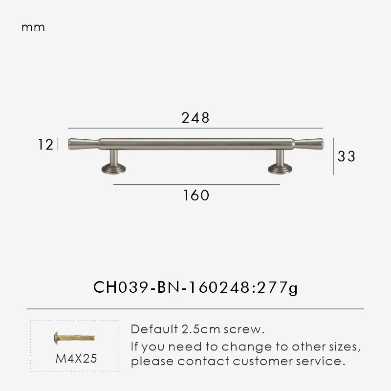 

Ручки для шкафов Nurlin латунь матовый серебристый