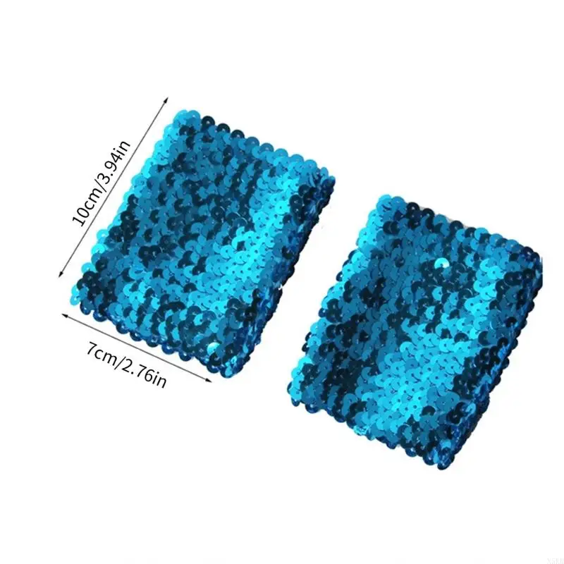 N5KB Стильные эластичные рукава на рукавах со сверкающими блестками для торжеств