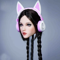 16 soldier accessories cat ear headphones 12 inch trend doll female head carving in stock