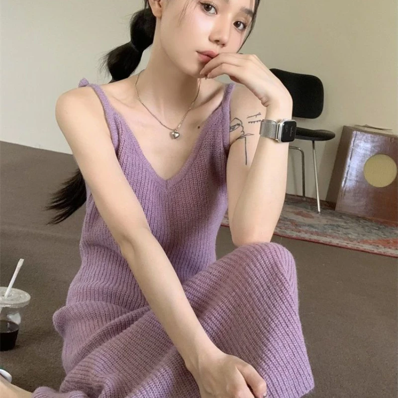 

Женское осеннее трикотажное платье с V-образным вырезом, тонкое эластичное базовое облегающее длинное платье, женские трикотажные теплые п...