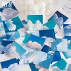 Симпатичные прозрачные наклейки с голубым небом для блокнотов, облака, декоративные наклейки, эстетические наклейки, журнал, скрапбукинг, канцелярские принадлежности