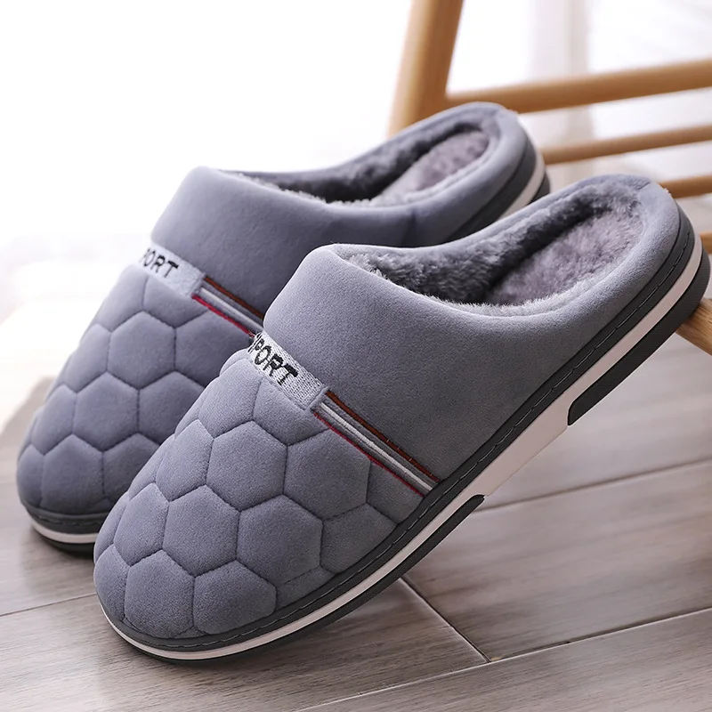 size 47 50 mens autumn and winter cotton slippers extra large home cotton shoes warm thick bottom plus size house slippers men free global shipping