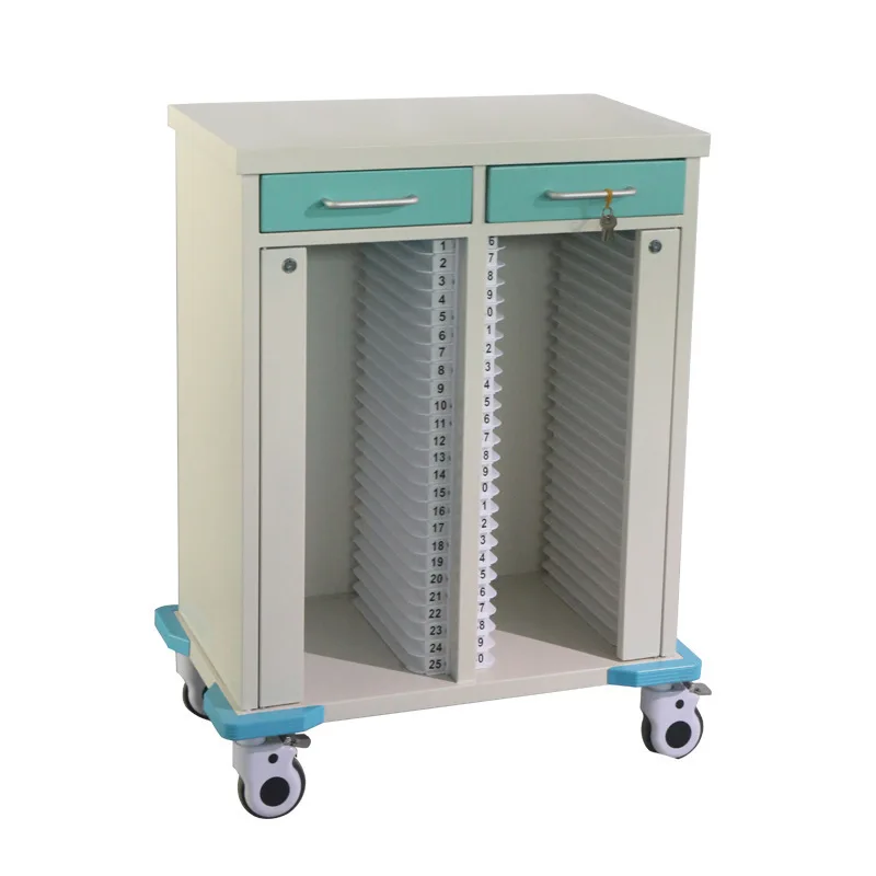 Steel Plastic Case History Folder Car Thickened Document Cabinet Medical Record Cabinet Case Trolley Medical Record Trolley