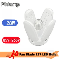 led e27 led bulb light fan ac 85v 265v bombilla 28w foldable led lights bulb lampada for home ceiling light panel room decorate