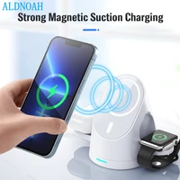 3 in 1 magnetic 15w fast wireless charger for iphone 13 12 qi mobile phone apple watch 7 6 5 4 bluetooth earphone airpods 3 2