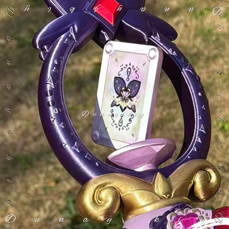 Волшебная палочка для косплея Star Detective Precure Moria Ruruka, вращающаяся, с картой, украшенная камнями и бантом, 130 см, очень длинная (art.: 3920d99c8e032) - 3920d99c8e032