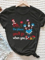teeteety womens high quality 100 cotton oh the places you will read printed graphic o neck t shirt