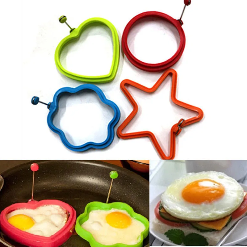 

1PC Silicone Fried Egg Pancake Ring Omelette Fried Eggs Round Heart Shaped Eggs Mould for Cooking Breakfast Frying Tools OK