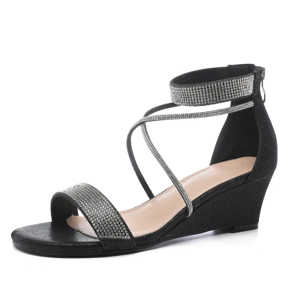 

Women`s Sandals Heels Ankle Strap Open Toe Dress Shoes Wedding Party Black Size 7.5