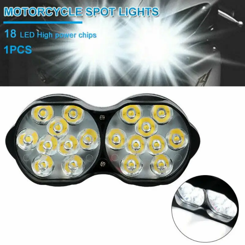 

Motorcycle Headlight Spotlight 18 LED 30W 3000LM Moto Light Assembly Spotlights Motorbike Lighting 6500K White 9-85V Waterproof
