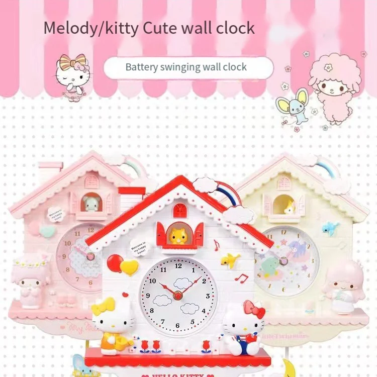 Часы Hello Kitty Le Di Melody настенные подвесные качающиеся часы для спальни украшение