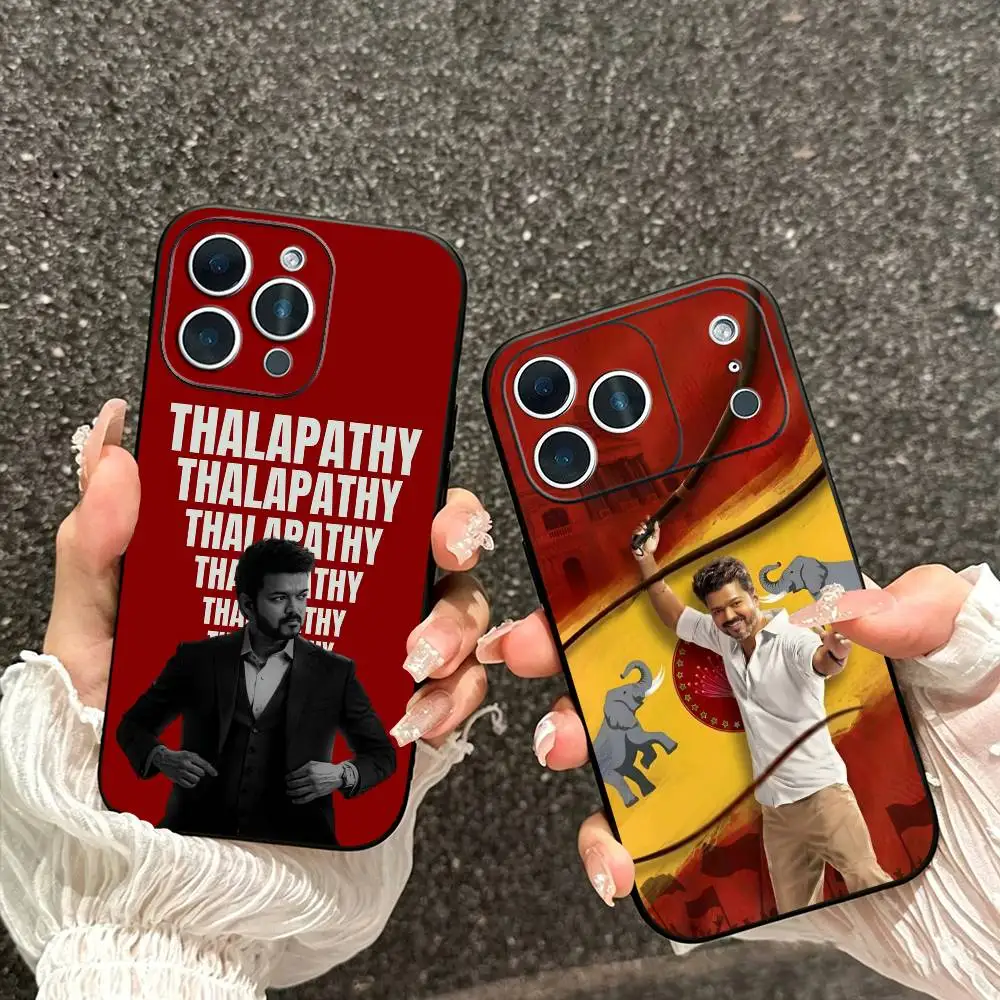 Фото Чехол для телефона Thalapathy Vijay India для iPhone 17, 16, 15, 14, 13, 12, 11 Plus, Pro Max и других моделей, мягкий черный чехол №1