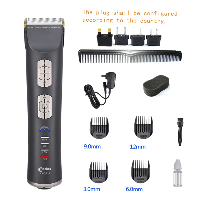 2200mAh Lithium Battery Rechargeable Hair Clipper Professional Barber Tools Ceramic Cutter Cordless Electric Trimmer Machine