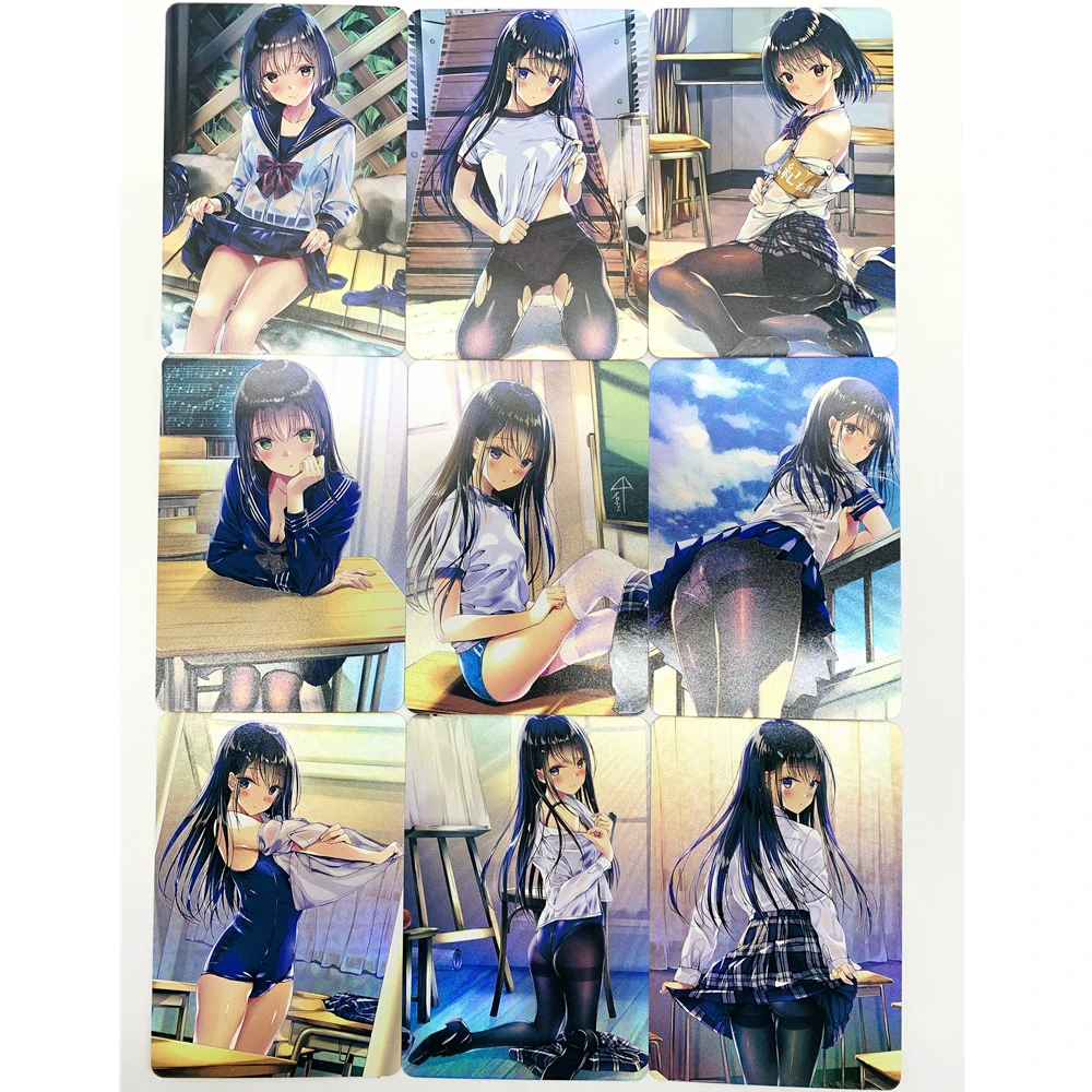 Карта-карточка в стиле аниме шелковая Обнаженная 9 шт./компл. коллекция хобби |