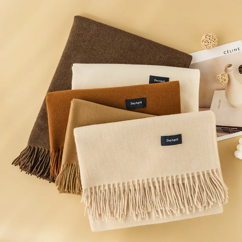 

Autumn and Winter New Pure Color Scarf Sweet Style Artificial Cashmere Scarf Women's Warm Scarf Fashion Shawl