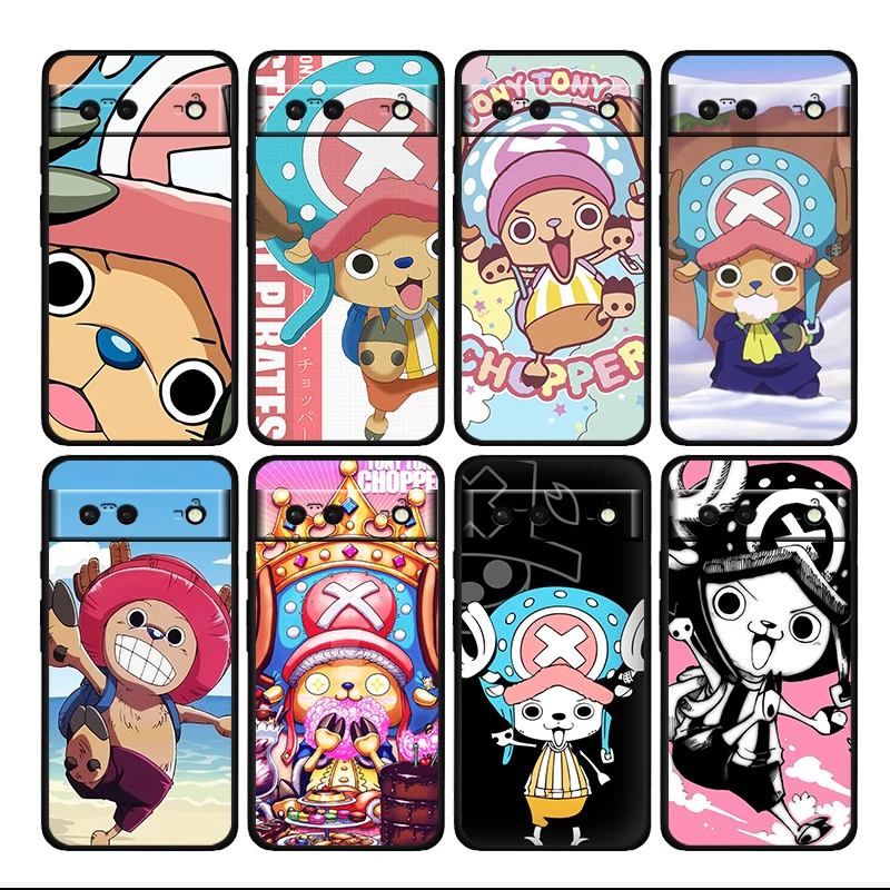 

One Piece Cute Chopper Shockproof Cover for Google Pixel 7 6 Pro 6a 5 5a 4 4a XL 5G Black Phone Case Shell TPU Coque Capa Cover