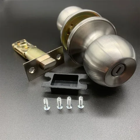 Круглая ручка для входной двери, ручка из нержавеющей стали с 3 ключами для спальни, гостиной