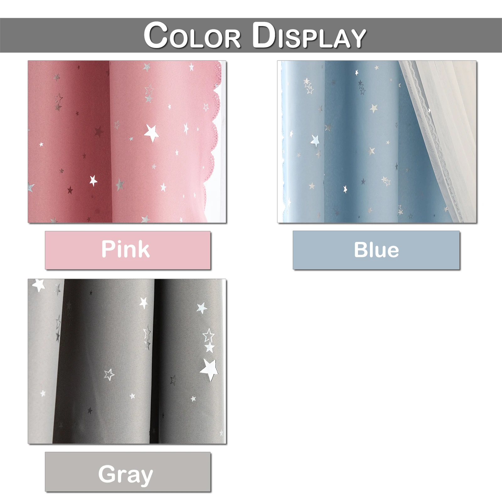 Двухслойные занавески s для гостиной с бантом из пряжи тюль со звездами печатные