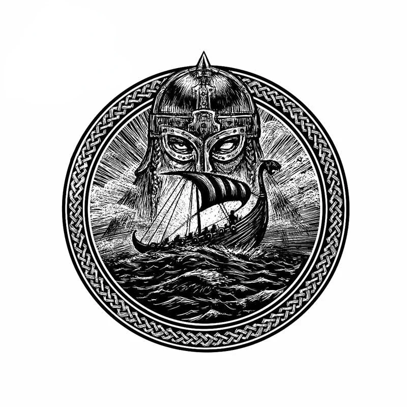 Новый дизайн для Бога Odin Storm Sea и Drakkar наклейки на бампер с царапинами анимационные