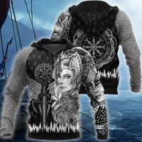 valkyrie viking symbol 3d printed hoodie harajuku streetwear pullover unisex casual jacket sportswear