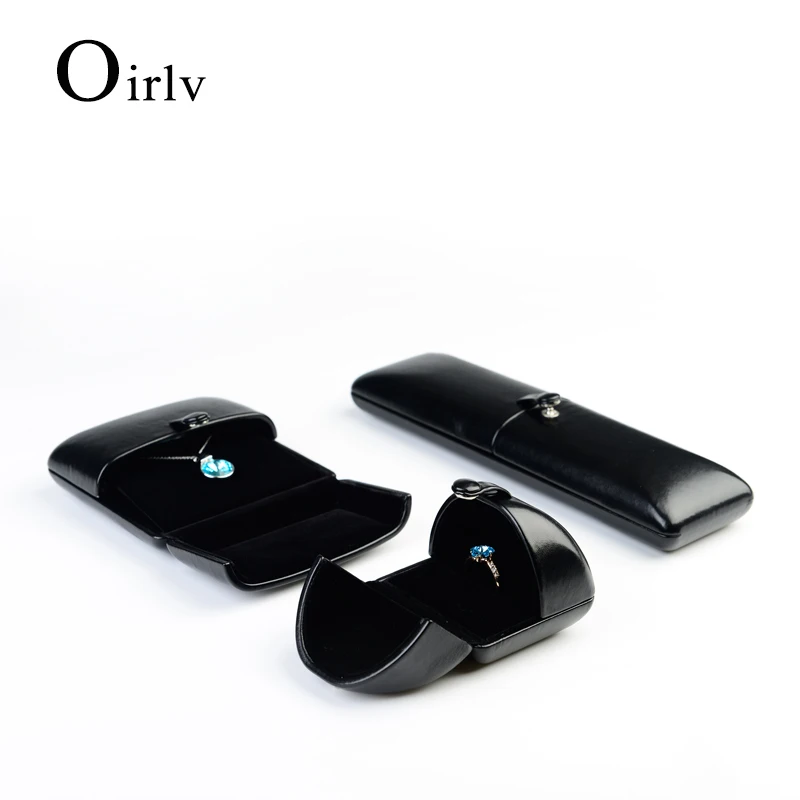 

Черная Шкатулка для ювелирных изделий Oirlv, ожерелье, браслет, ювелирные изделия, двойное открытие, коробка для хранения ювелирных изделий из...