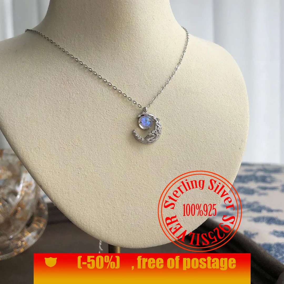 

Модное классическое циркониевое позолоченное ожерелье с кулоном в виде Луны из стерлингового серебра S925 пробы, лучший выбор для подарка вл...