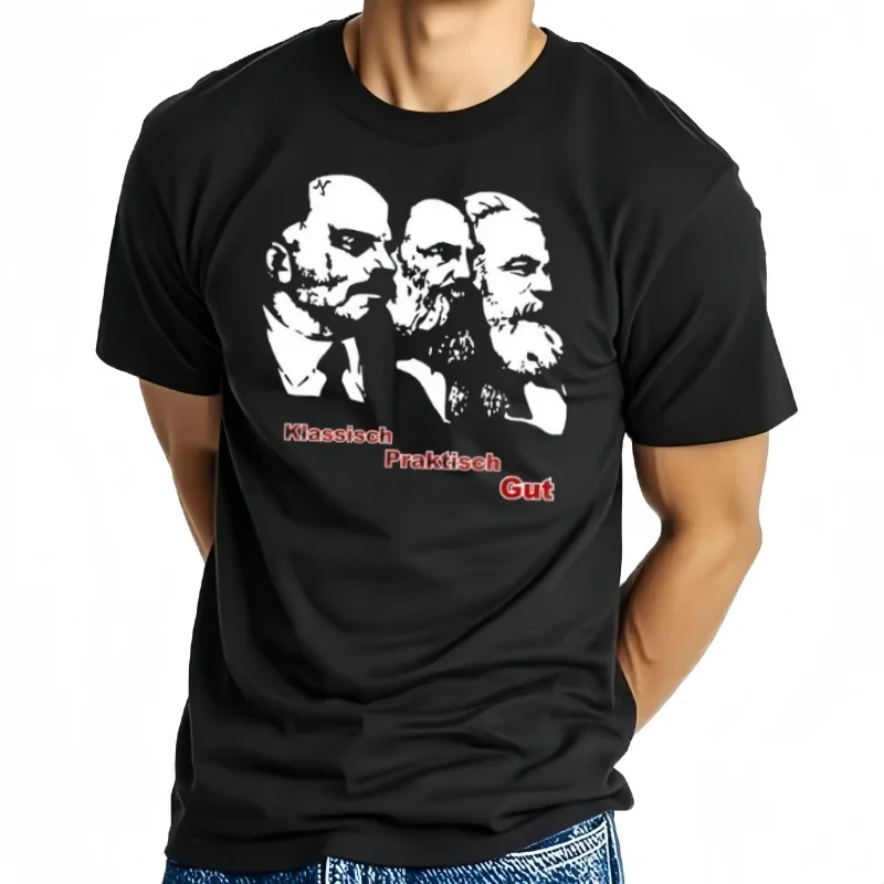 Фото URSS Bravo Soviética Lenin Marx Engels hombres camiseta manga corta Casual 100% algodón cuello redondo camisas de vera №1