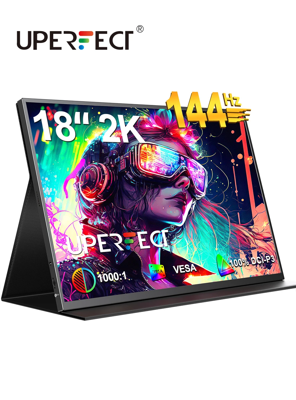 Портативный игровой монитор UPERFECT 2K 144 Гц 18&quot 2560x1600 QHD 100% DCI-P3 FreeSync HDR для ноутбука