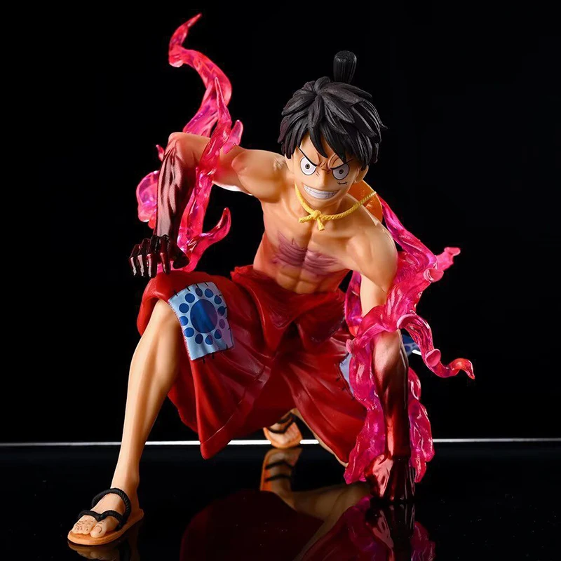 

20cm Anime One Piece Action Figure Monkey D Luffy Wano Country Busoshoku Haki Fighting Doll PVC Collectible Model Toy Gift