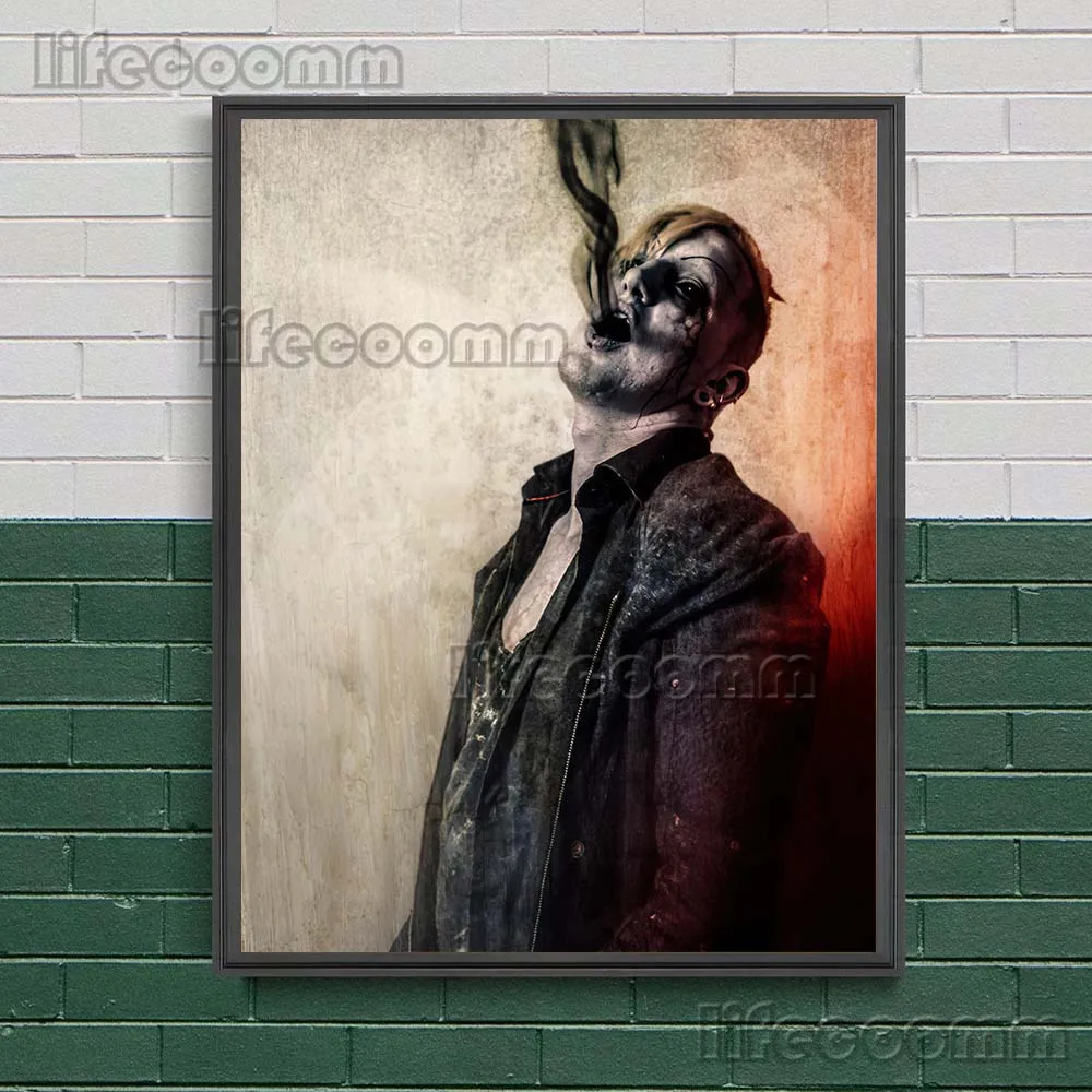 Винтажная Картина на холсте гравировщик и зомби |