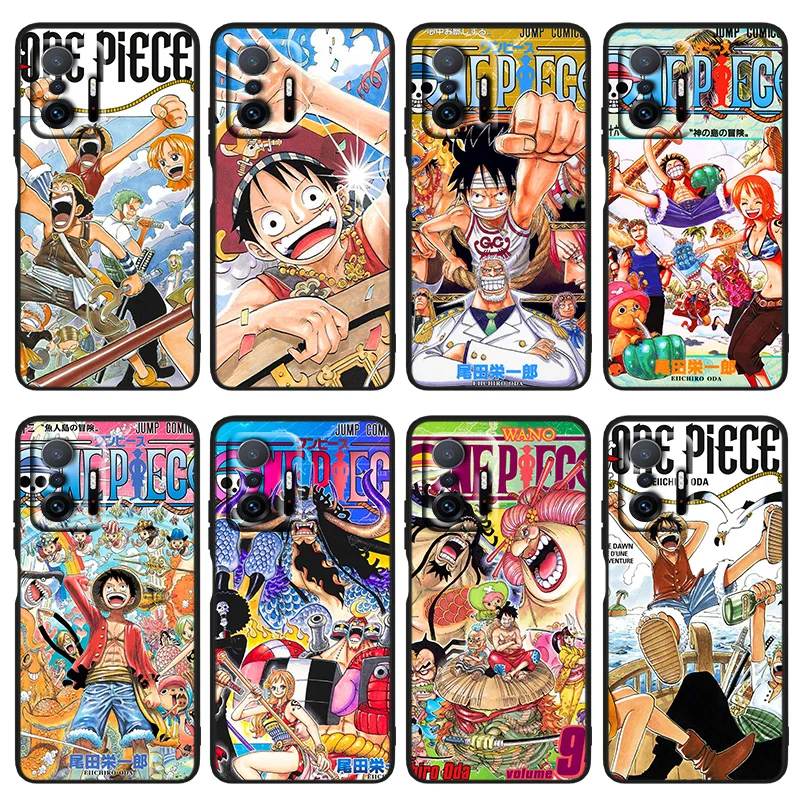 

One Piece Comic Poster For Xiaomi Mi 12 12X 11T 11i 11 10T 10 9T 9SE 9 A3 CC9E Pro Ultra Lite Black Silicone Phone Case